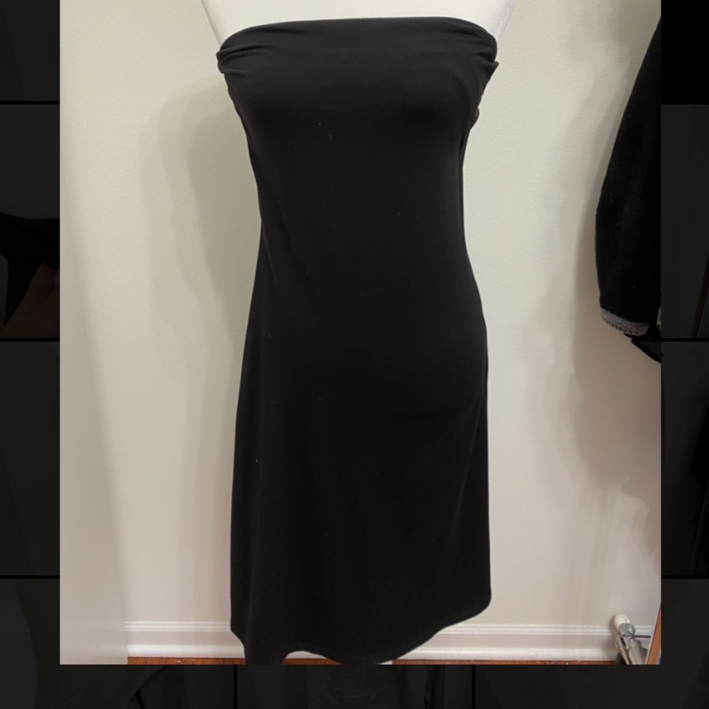 Susana Monaco black strapless dress